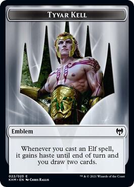 Human Warrior // Emblem - Tyvar Kell Double-Sided Token (Back)