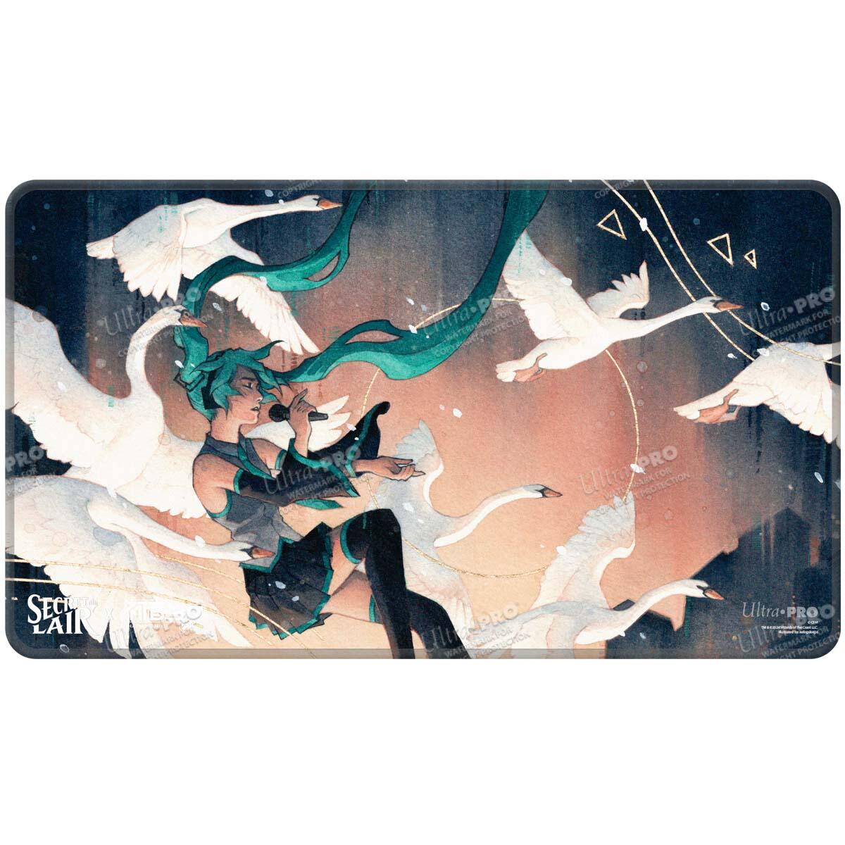Secret Lair Hatsune Miku Stitched Edge Playmat for Magic: The Gathering - (Winter) Swan Song