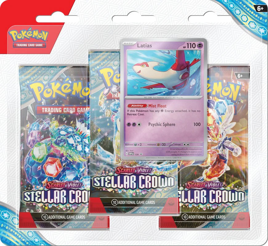 Pokemon TCG: Scarlet and Violet: Stellar Crown 3 Pack Blister - Latias