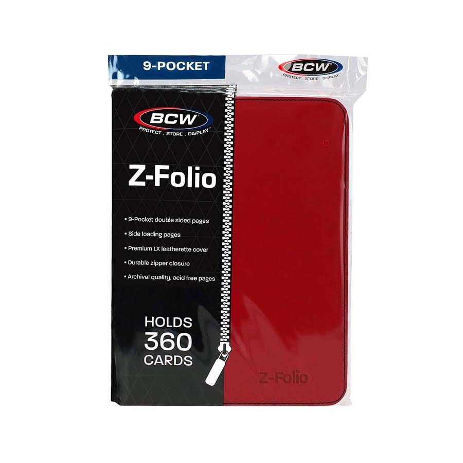 BCW SUPPLIES: Z-FOLIO - 9-POCKET RED