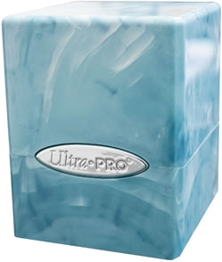 Ultra Pro Deck Box: Marble Satin Cube - Light Blue/White