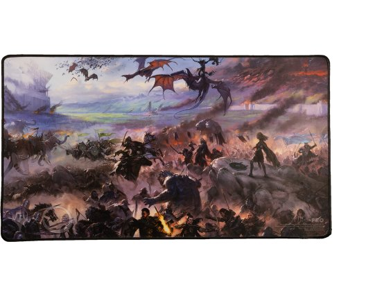 Ultra Pro Magic: the Gathering - Lord of the Rings: Tales of Middle-earth Black Stitched Playmat: Battle of Pelennor Fields
