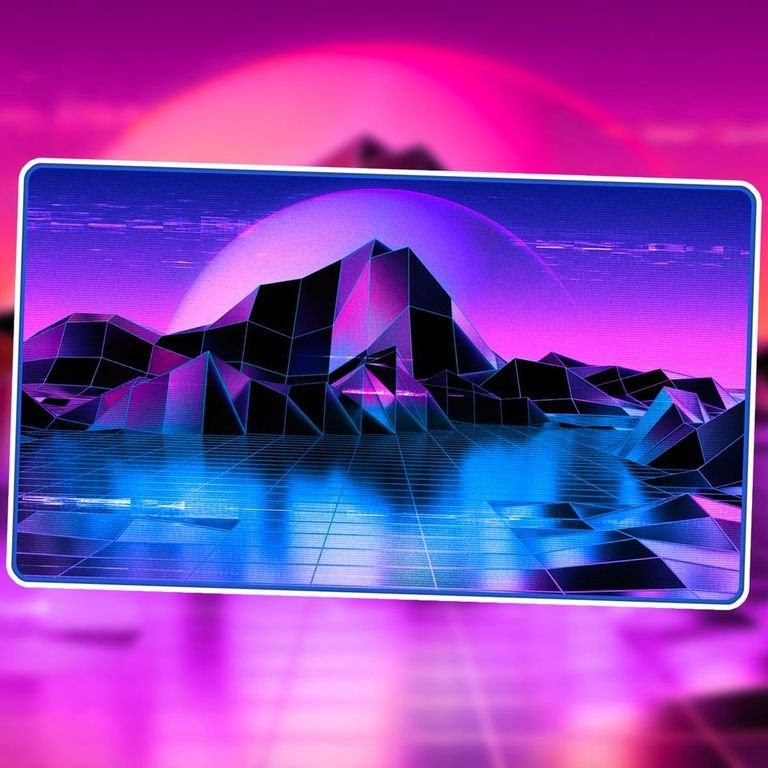 Infinite Black 1UP Premium Playmat - Retrowave Island