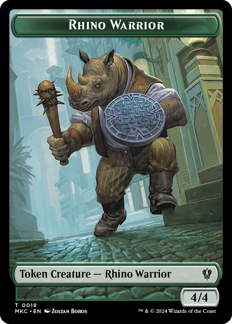Thopter // Rhino Warrior Double-Sided Token [Murders at Karlov Manor Commander Tokens]