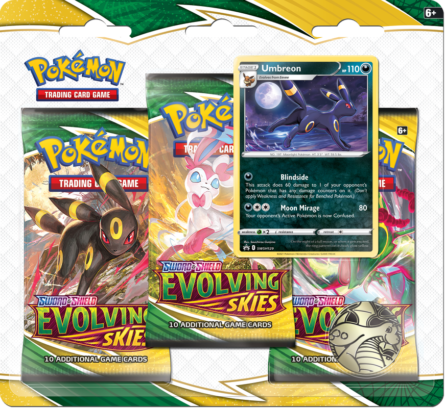 Pokemon TCG - Evolving Skies 3 Pack Blister (Umbreon) Pokemon TCG - Evolving Skies 3 Pack Blister (Umbreon)