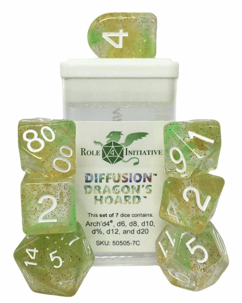 Role 4 Initiative - Diffusion Dragon's Hoard Set of 7 Polyhedral Dice