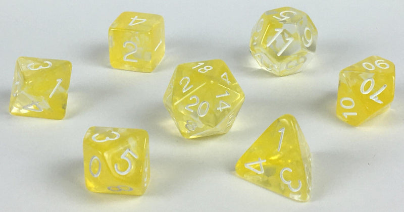 Role 4 Initiative - Diffusion Honey Lemon Set of 7 Polyhedral Dice