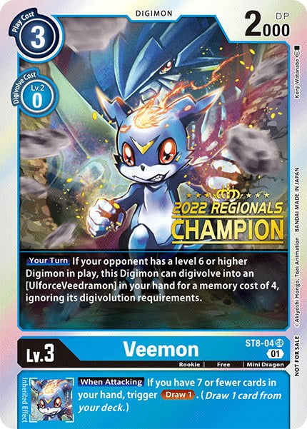 veemon digimon card Game - BT-12 - Across Time - - (Common) if you have a Tamer Digimon Veemon