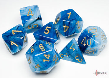 Chessex: Phantom Teal/gold Polyhedral 7-Dice Set