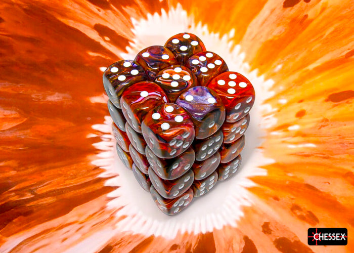 Festive Symphony/white 12mm d6 Dice Block (36 dice)