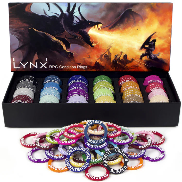 LYNX: RPG Condition Rings/Markers set - Set of 96 Status & Effects Rings