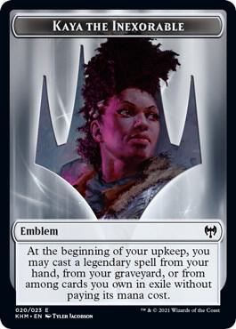 Human Warrior // Emblem - Kaya the Inexorable Double-Sided Token (Back)