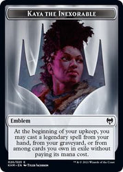 Human Warrior // Emblem - Kaya the Inexorable Double-Sided Token (Back)