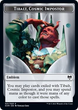 Human Warrior // Emblem - Tibalt, Cosmic Impostor Double-Sided Token (Back)