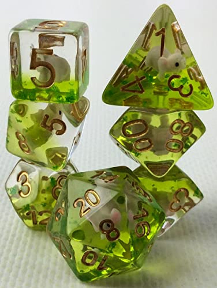 Metallic Dice Games: 16mm Resin Poly Dice Set - Elephant Dice