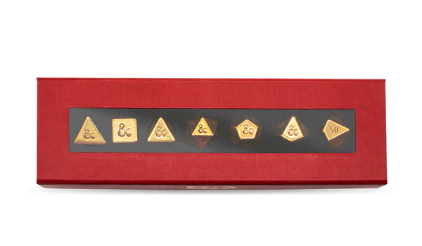 50th Anniversary Heavy Metal 7 RPG Dice Set for Dungeons & Dragons