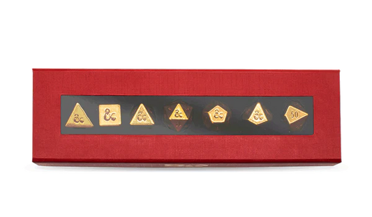 50th Anniversary Heavy Metal 7 RPG Dice Set for Dungeons & Dragons