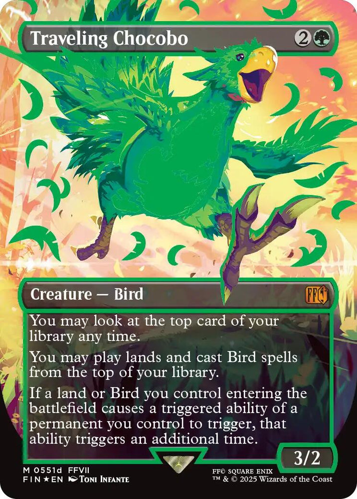 Traveling Chocobo (Borderless) (Neon Ink Green) [FINAL FANTASY]