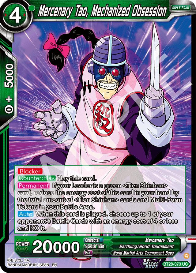 Mercenary Tao, Mechanized Obsession (BT28-073) [Prismatic Clash]