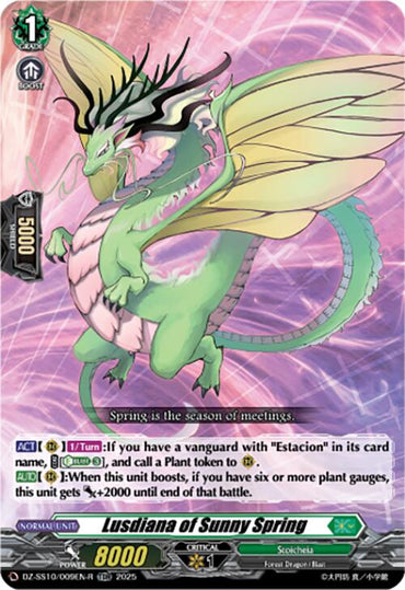 Lusdiana of Sunny Spring (TDR) (DZ-SS10/009EN-R) [DZ-SS10: Shiki Otei Start Deck]