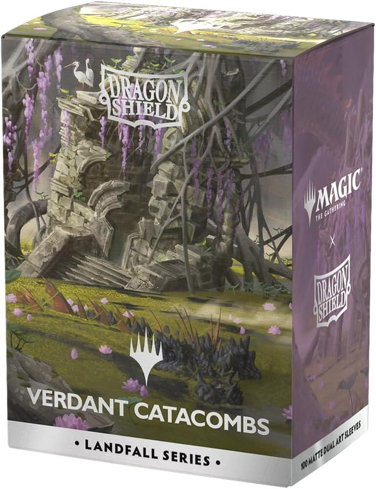 Dragon Shield Landfall Series Dual Matte: Standard Art Sleeves - Verdant Catacombs (100-Pack)
