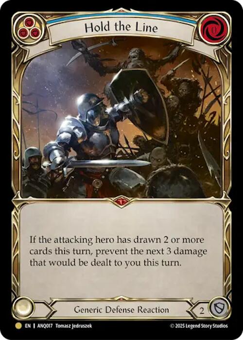 Hold The Line (Blue) (Gold) [ANQ017] (Compendium of Rathe - Antiquity Pack)  Rainbow Foil