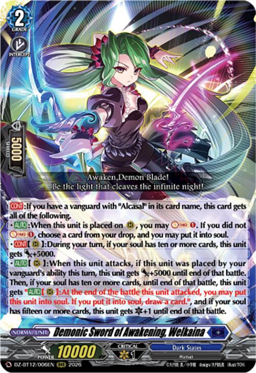 Demonic Sword of Awakening, Welkaina (DZ-BT12/006EN) [Chasm of Lost Souls]