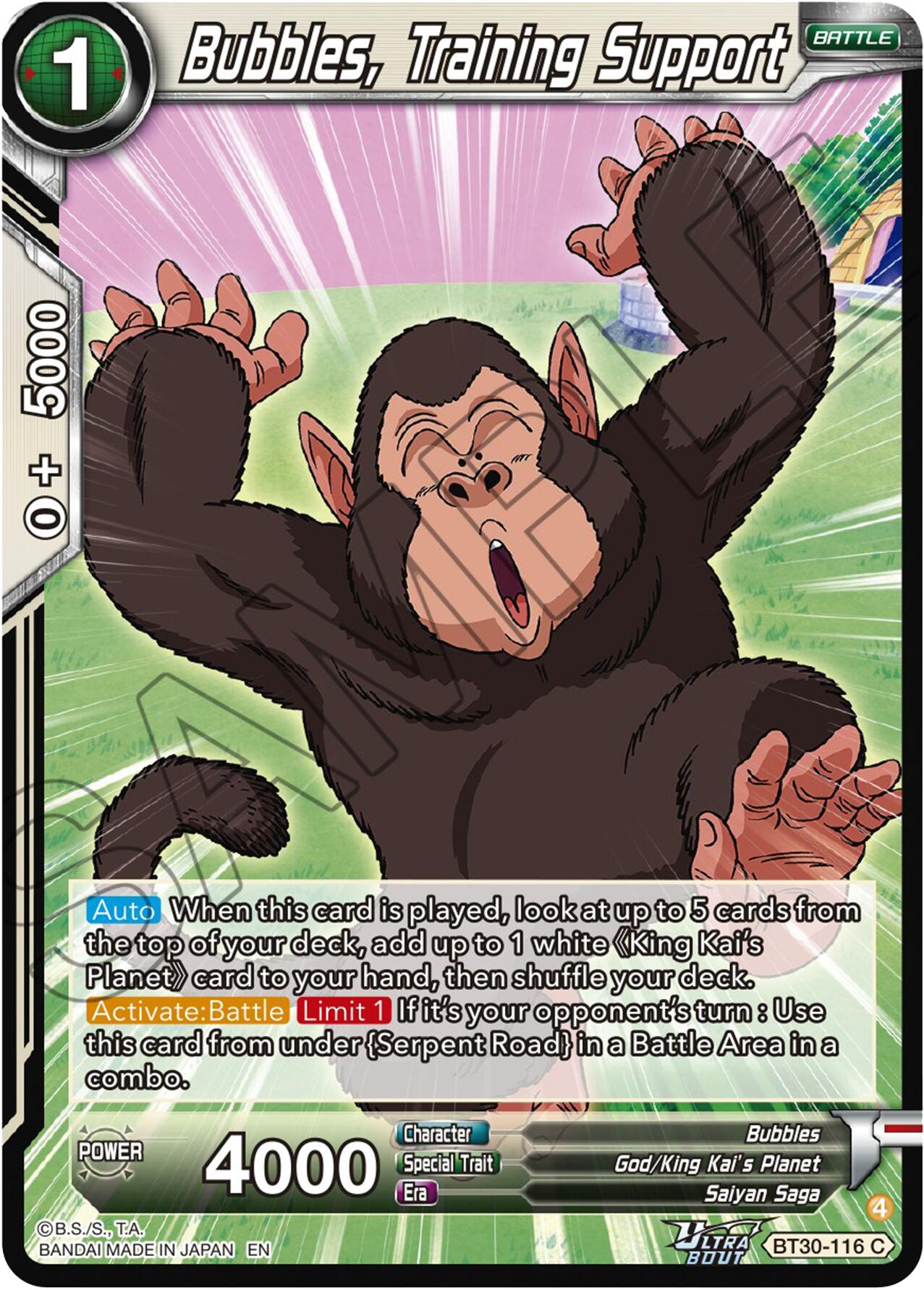 Bubbles, Training Support (BT30-116) [Three Glorious Fighters]