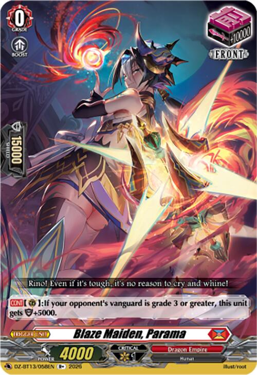 Blaze Maiden, Parama (DZ-BT13/058EN) [Parallactic Clash]