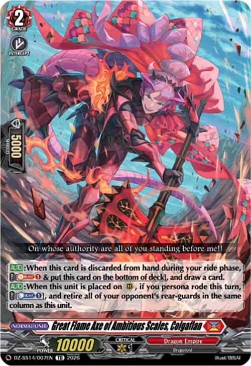 Great Flame Axe of Ambitious Scales, Colgaflan (DZ-SS14/007EN) [Dragonic Overlord Start Deck]