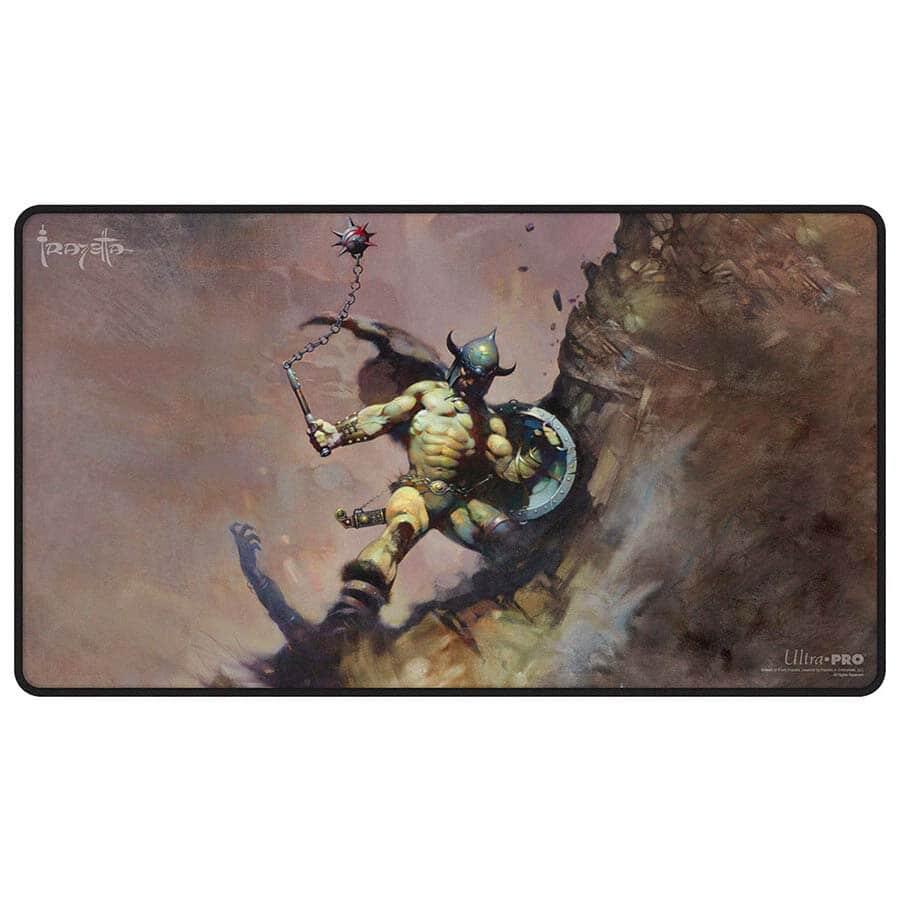 Warrior with Ball and Chain Playmat by Frank Frazetta