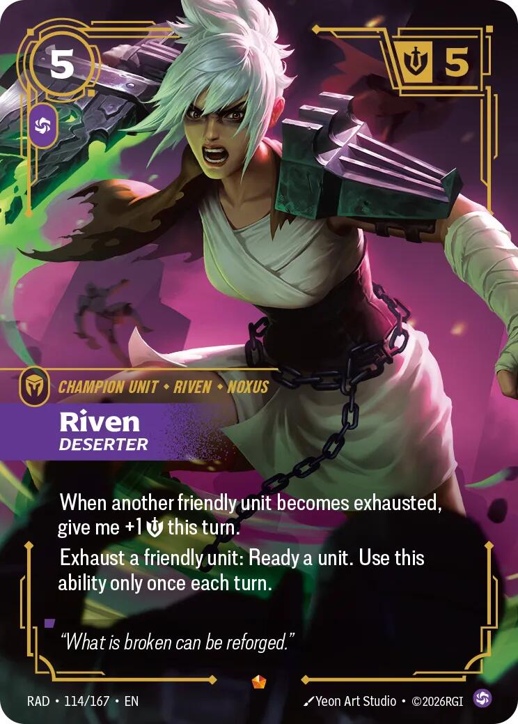 Riven, Deserter