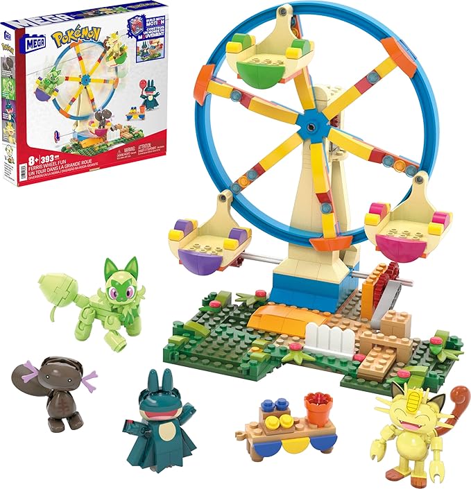 MEGA Pokémon Building Toys Set Ferris Wheel Fun with 393 Pieces