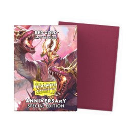 Dragon Shield - Red-Gold (100-Pack) - Dragon Shield Card Sleeves - Anniversary Special Edition