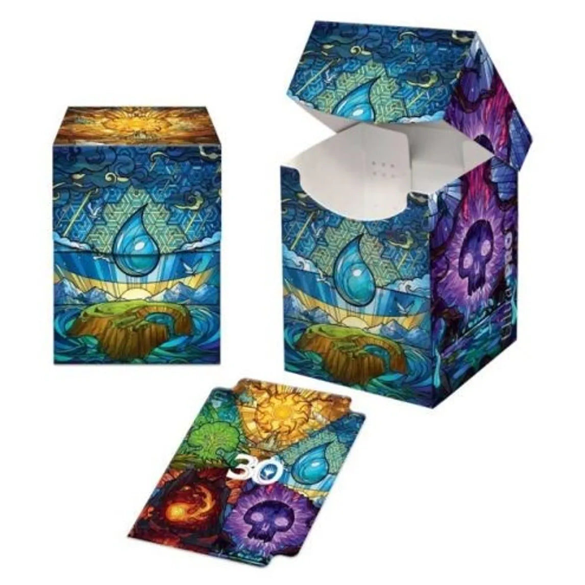 MagicCon Exclusive Stained Glass Lands Deck Box and Sleeves