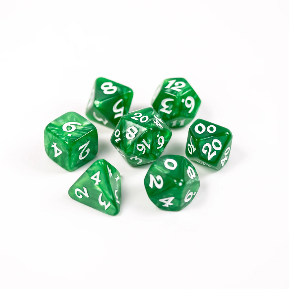 Die Hard Games: 7pc RPG Set - Elessia Essentials - Green with White