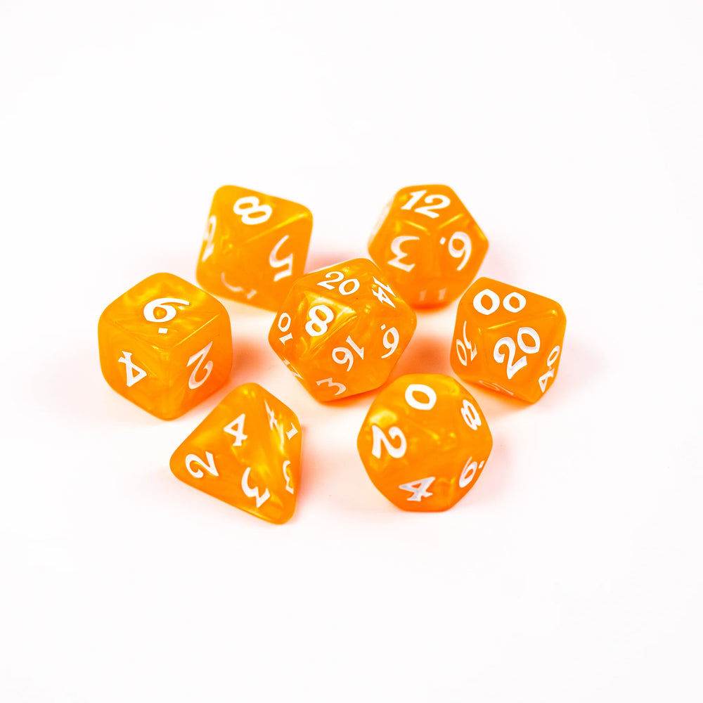 Die Hard Dice: 7pc RPG Set - Elessia Essentials - Orange with White