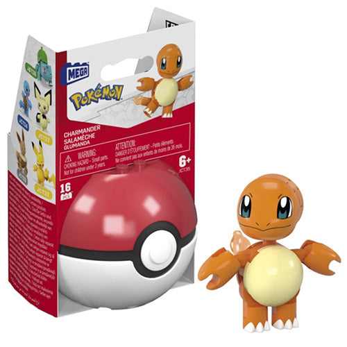 MEGA - Pokemon Pokeball Evergreen S4 Set - CHARMANDER in Poke Ball (16 Pieces)