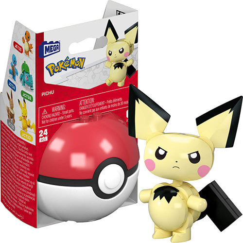 MEGA - Pokemon Pokeball Evergreen S4 Set - PICHU in Poke Ball (16 Pieces)