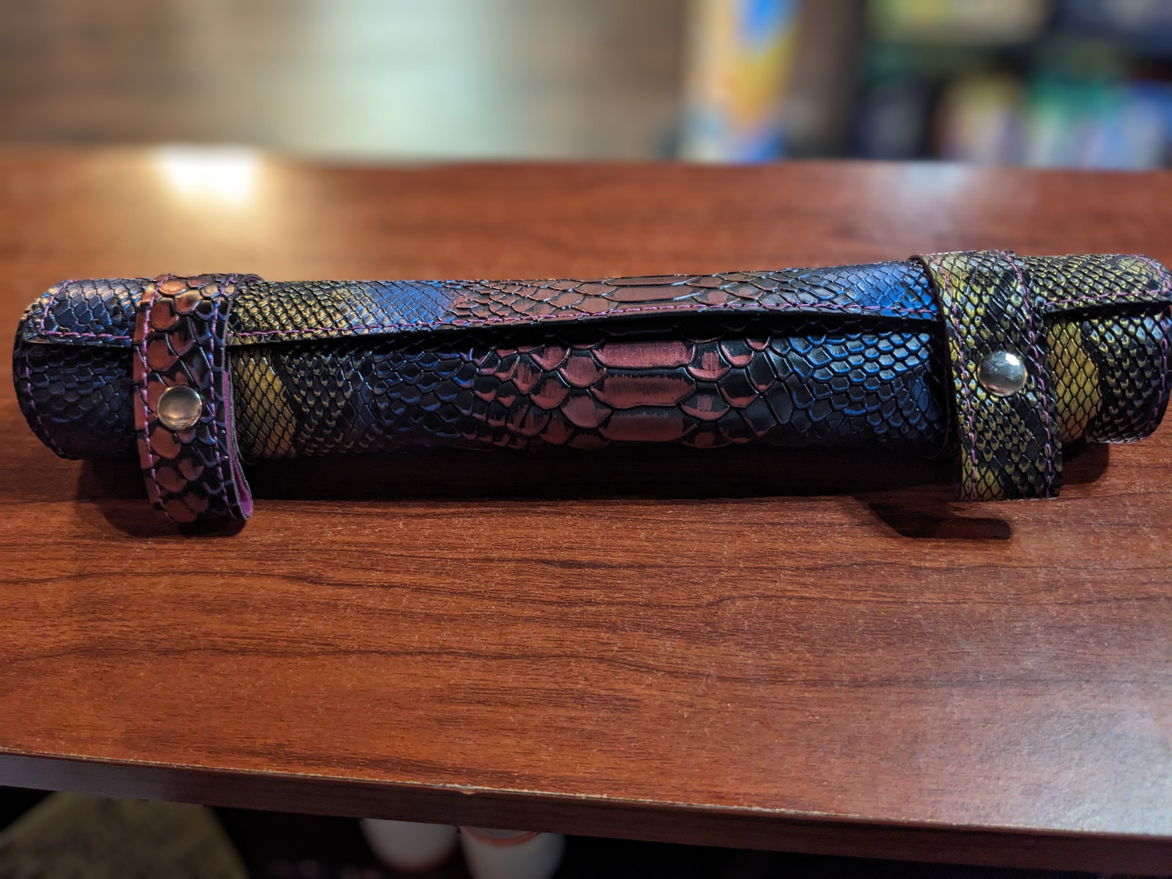 RAINBOW DRAGON SCALE ROLL UP DICE MAT
