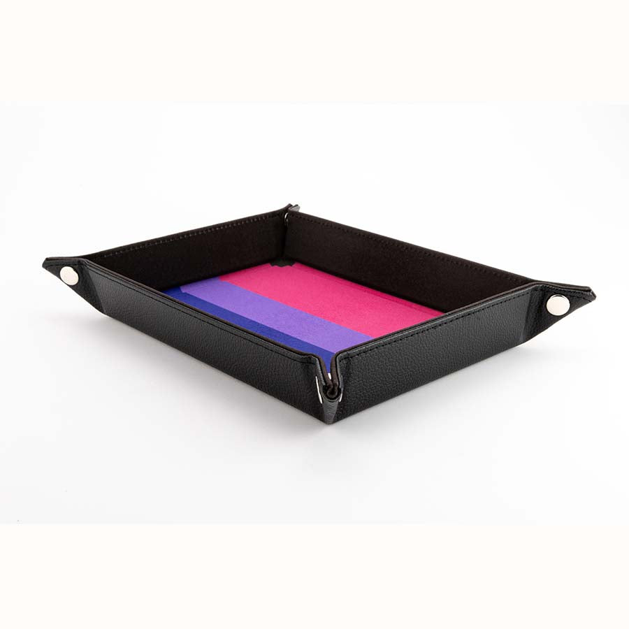 FANROLL: PRIDE FOLD UP VELVET DICE TRAY:BISEXUAL FLAG