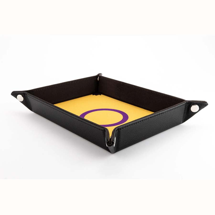 FANROLL: PRIDE FOLD UP VELVET DICE TRAY:INTERSEX FLAG