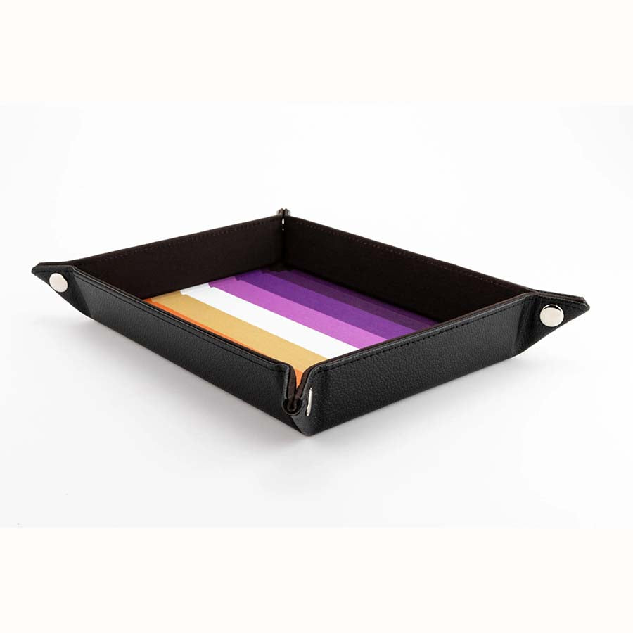 FANROLL: PRIDE FOLD UP VELVET DICE TRAY:LESBIAN FLAG
