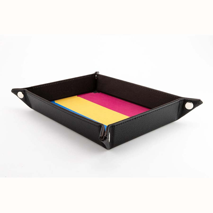 FANROLL: PRIDE FOLD UP VELVET DICE TRAY:PANSEXUAL FLAG