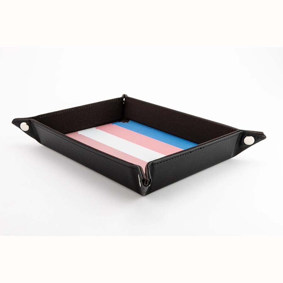 FANROLL: PRIDE FOLD UP VELVET DICE TRAY:TRANSGENDER FLAG