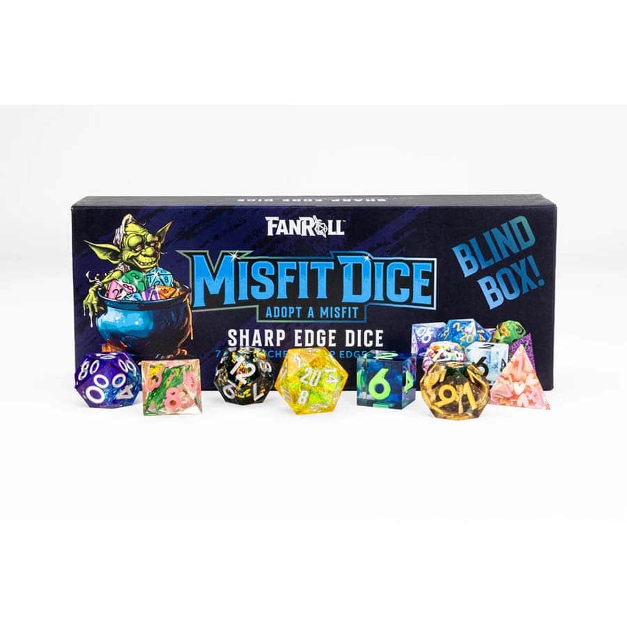 MYSTERY MISFIT: SHARP EDGE RESIN POLYHEDRAL DICE (7CT SET)
