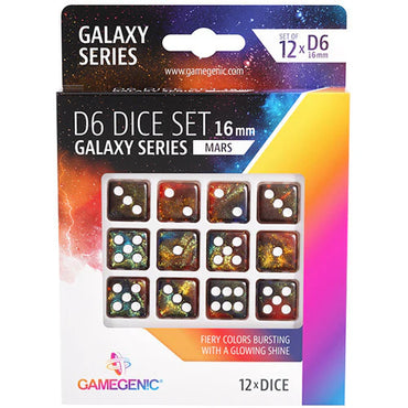 Game Genic Dice: Mars - Galaxy Series 16mm D6 Set (12)