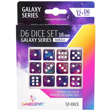 Game Genic Dice: Nebula - Galaxy Series 16mm D6 Set (12)