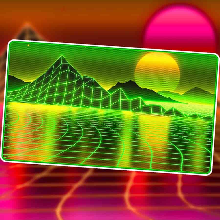 Infinite Black 1UP Premium Playmat - Retrowave Artifiacts