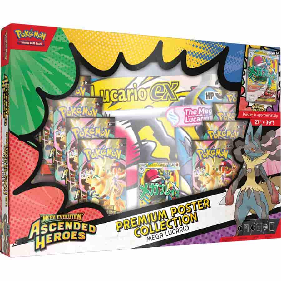POKEMON TCG: MEGA EVOLUTION: ASCENDED HEROES: PREMIUM POSTER COLLECTION -MEGA LUCARIO EX